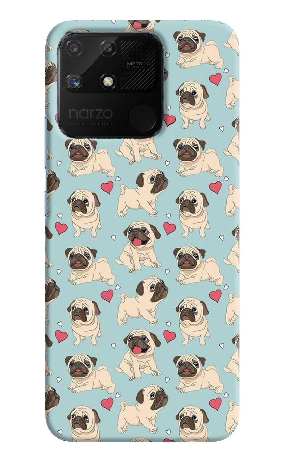 Pug Dog Realme Narzo 50A Hard Case Back Cover by Casekaro
