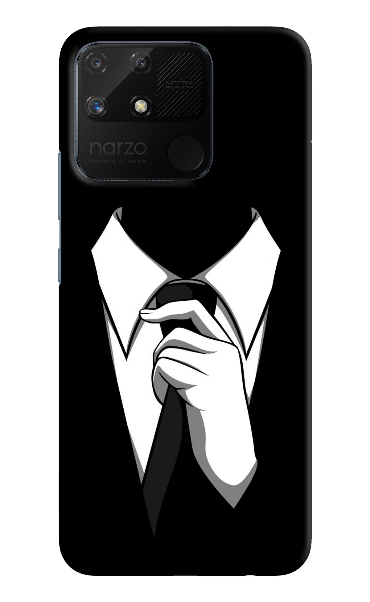 Black Tie Realme Narzo 50A Hard Case Back Cover by Casekaro