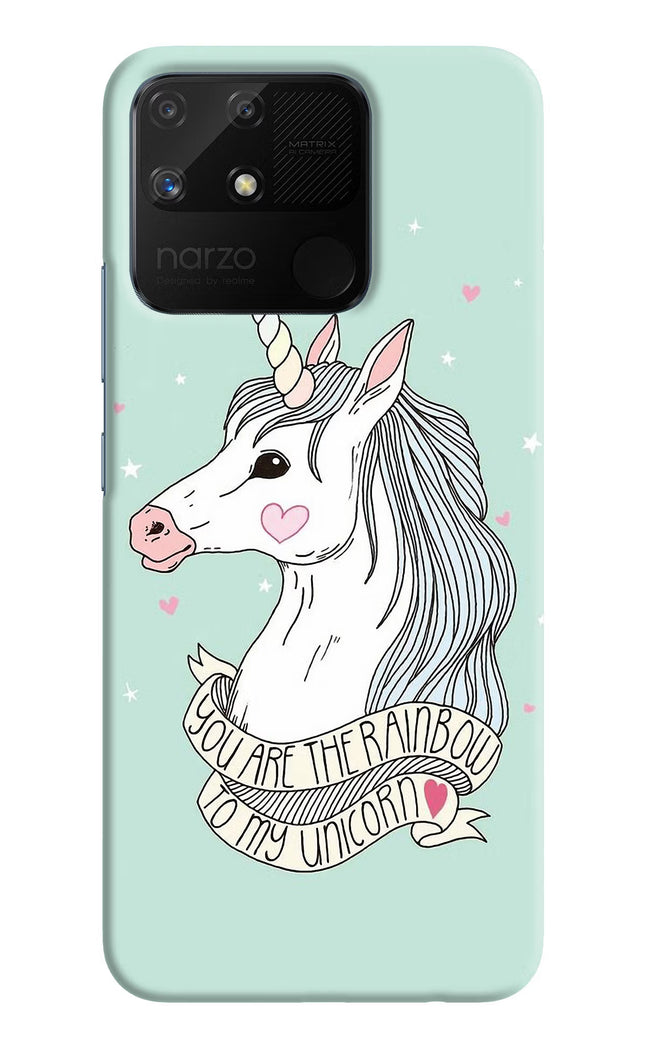 Unicorn Wallpaper Realme Narzo 50A Hard Case Back Cover by Casekaro