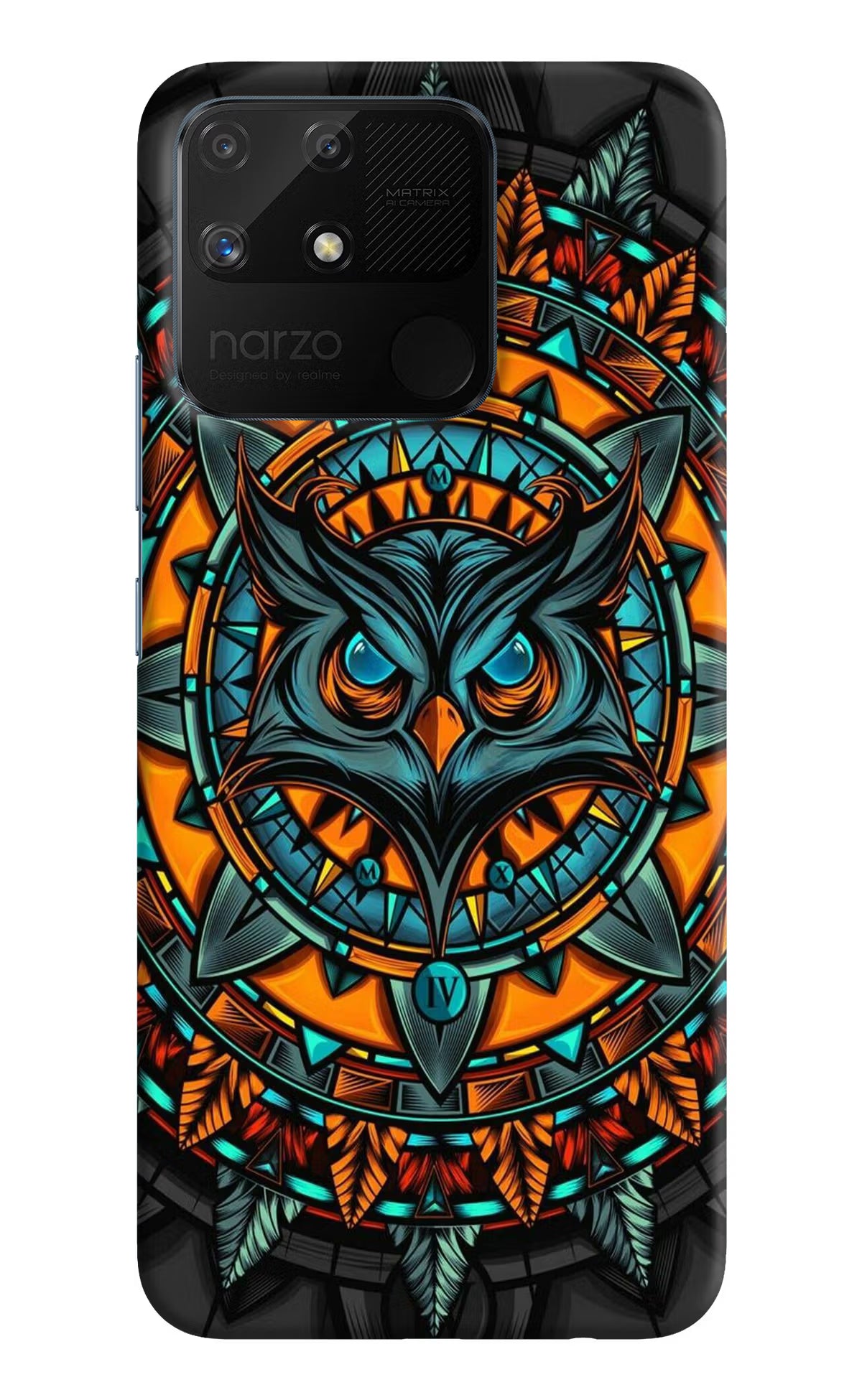 Angry Owl Art Realme Narzo 50A Hard Case Back Cover by Casekaro