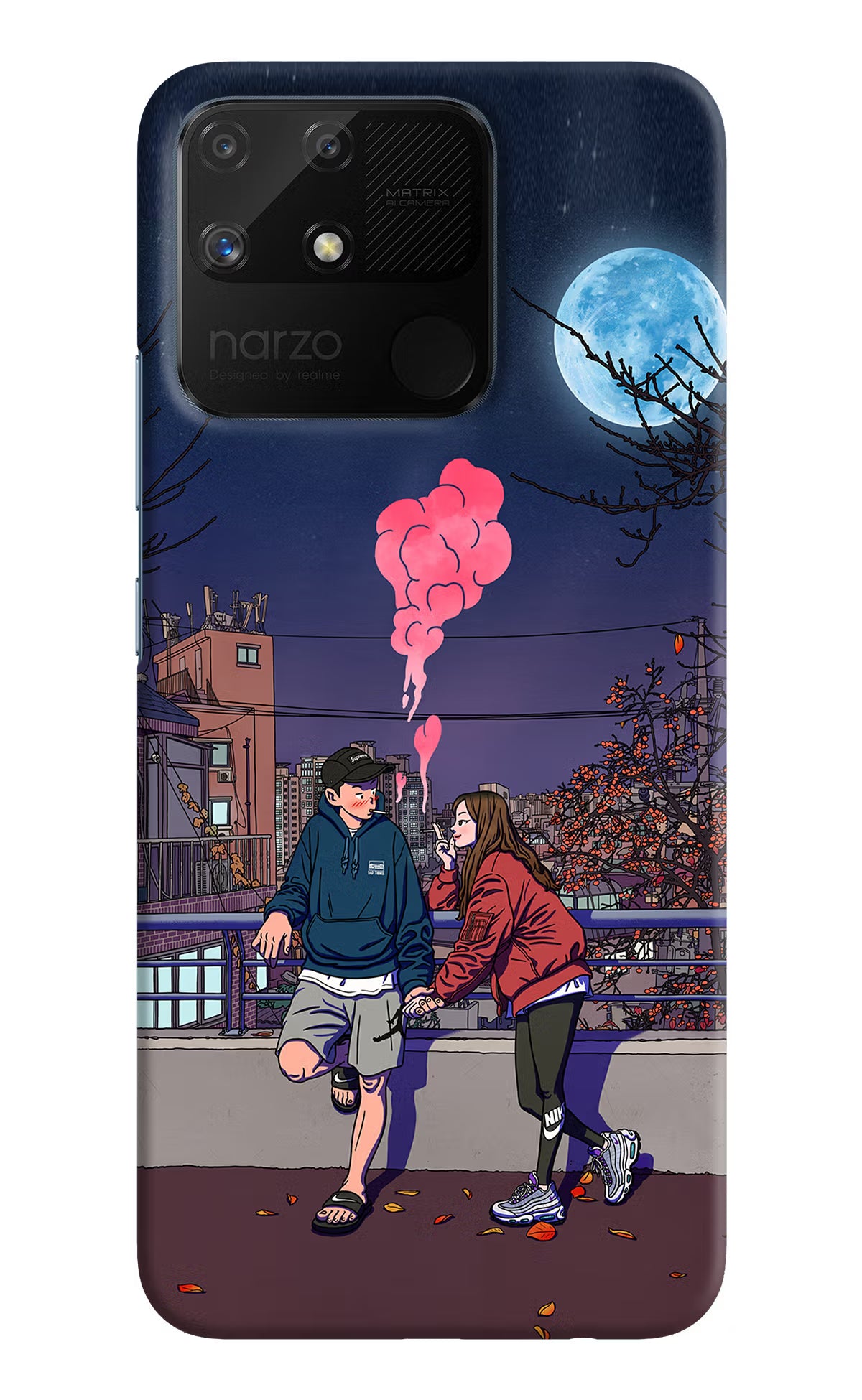 Chilling Couple Realme Narzo 50A Hard Case Back Cover by Casekaro