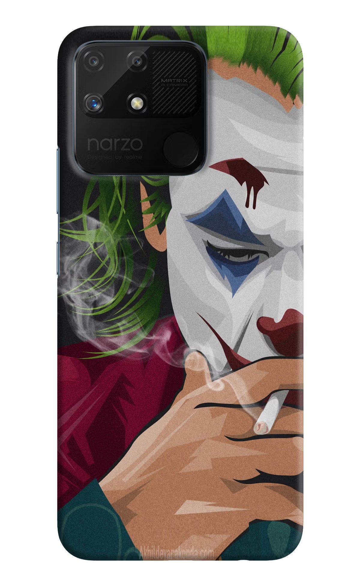 Joker Smoking Realme Narzo 50A Hard Case Back Cover by Casekaro