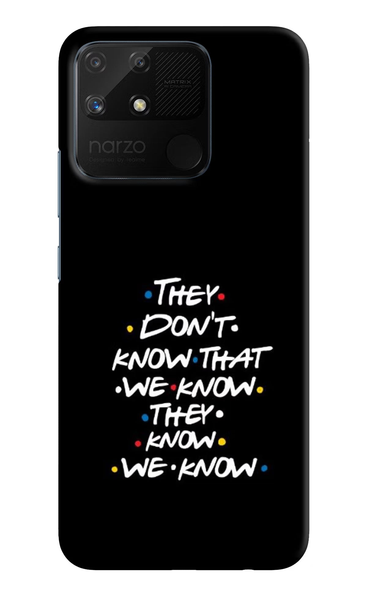 FRIENDS Dialogue Realme Narzo 50A Hard Case Back Cover by Casekaro