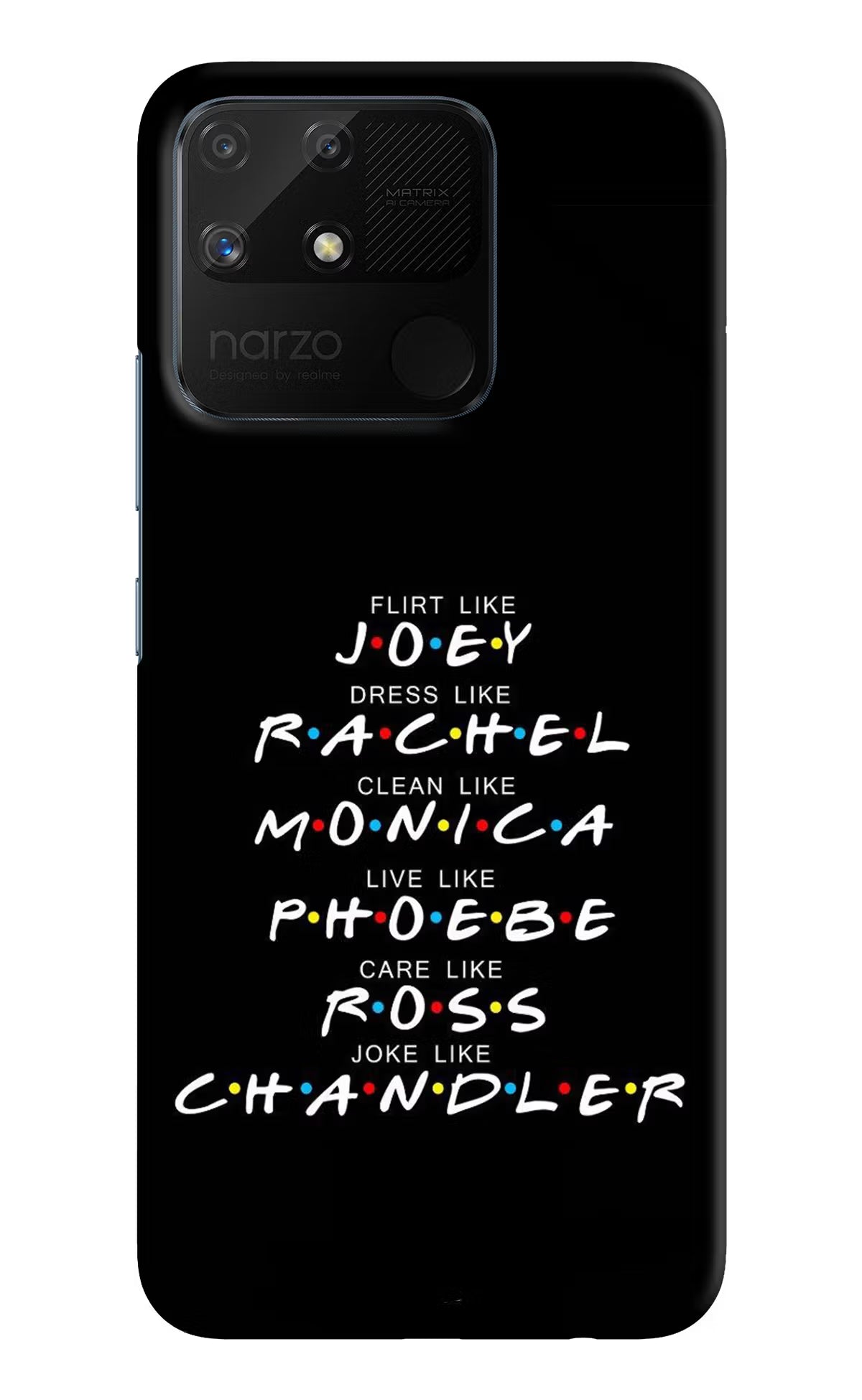 FRIENDS Character Realme Narzo 50A Hard Case Back Cover by Casekaro
