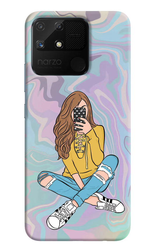 Selfie Girl Realme Narzo 50A Hard Case Back Cover by Casekaro