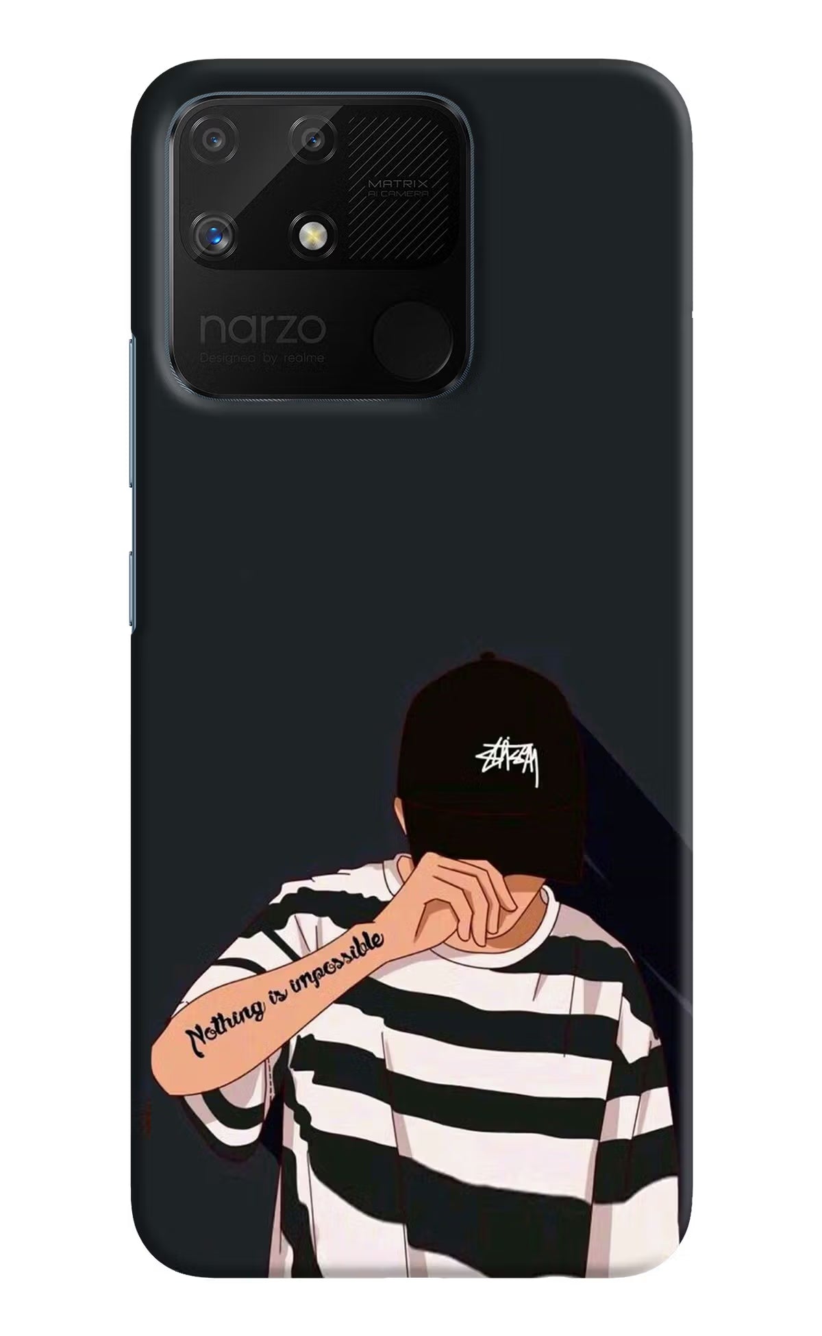 Aesthetic Boy Realme Narzo 50A Hard Case Back Cover by Casekaro