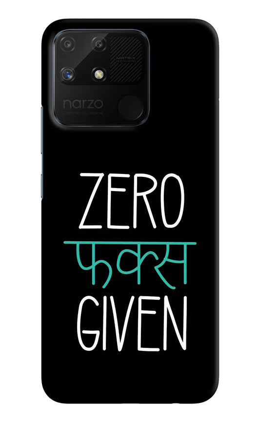 Zero Fucks Given Realme Narzo 50A Hard Case Back Cover by Casekaro