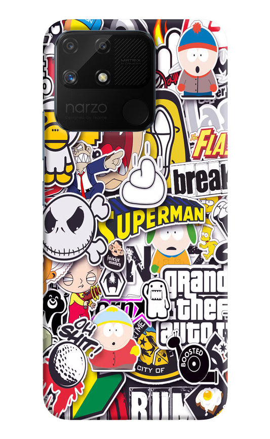 Sticker Bomb Realme Narzo 50A Hard Case Back Cover by Casekaro
