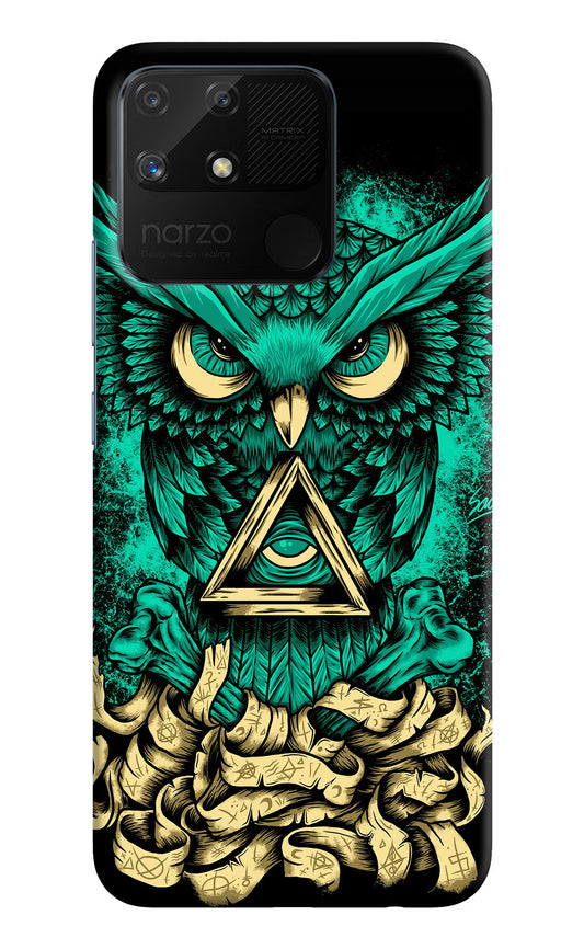 Green Owl Realme Narzo 50A Hard Case Back Cover by Casekaro