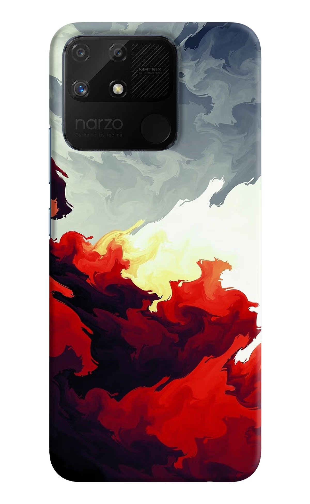 Fire Cloud Realme Narzo 50A Hard Case Back Cover by Casekaro
