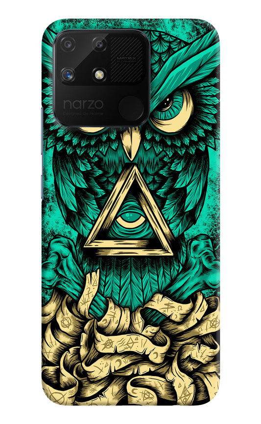 Green Owl Realme Narzo 50A Hard Case Back Cover by Casekaro