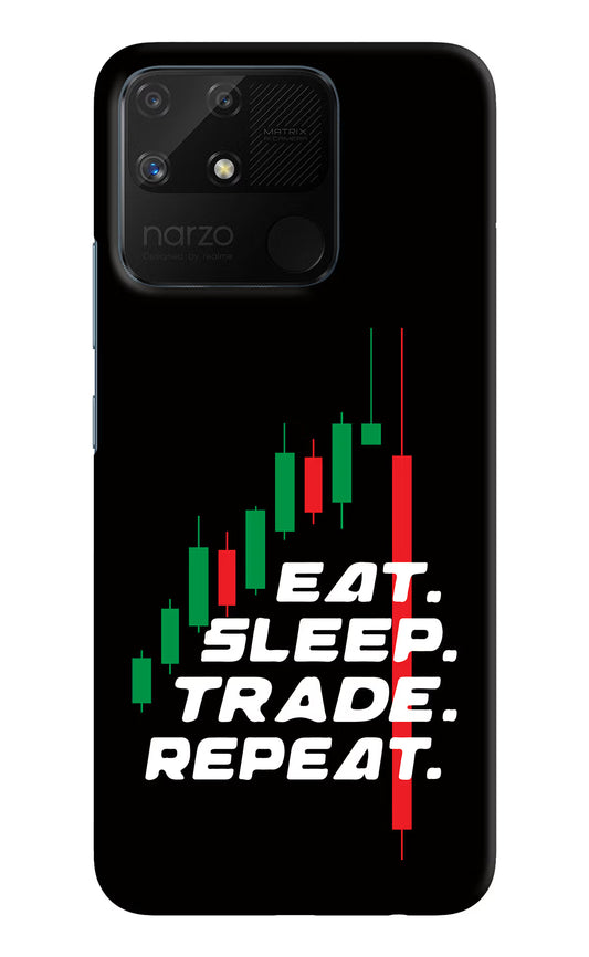 Eat Sleep Trade Repeat Realme Narzo 50A Hard Case Back Cover by Casekaro