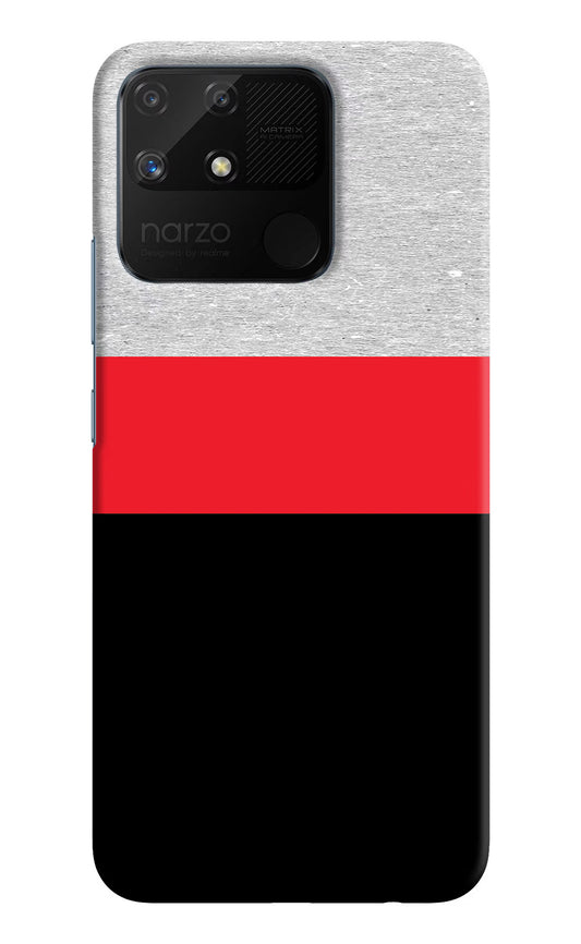 Tri Color Pattern Realme Narzo 50A Hard Case Back Cover by Casekaro