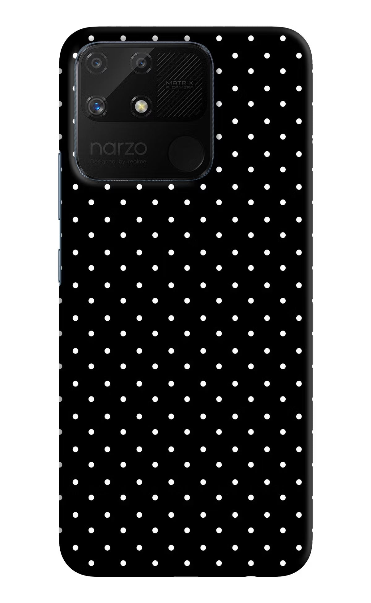 White Dots Realme Narzo 50A Hard Case Back Cover by Casekaro