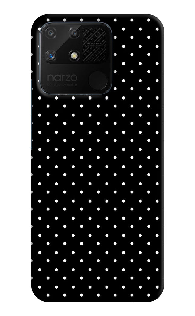 White Dots Realme Narzo 50A Hard Case Back Cover by Casekaro