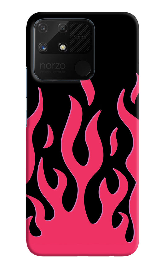 Fire Flames Realme Narzo 50A Hard Case Back Cover by Casekaro