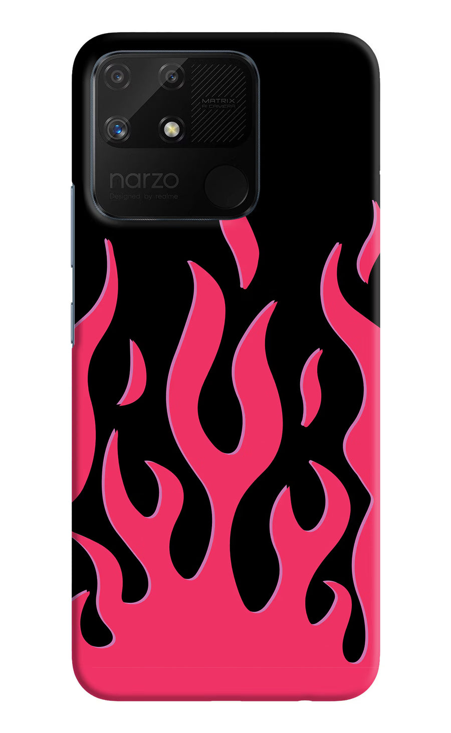Fire Flames Realme Narzo 50A Back Cover, Hard case