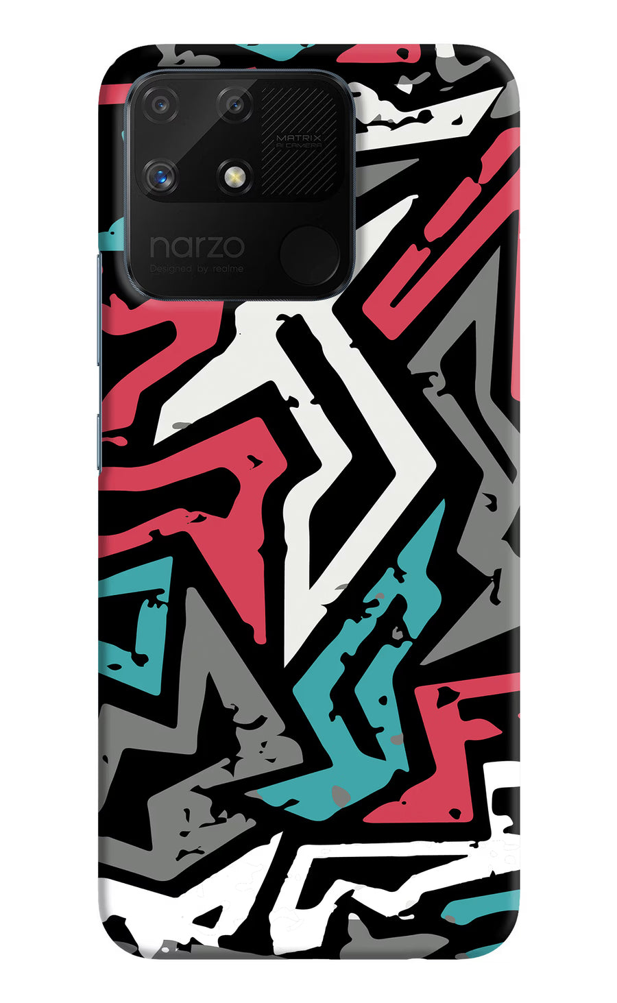 Geometric Graffiti Realme Narzo 50A Back Cover, Hard case