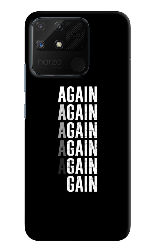 Again Again Gain Realme Narzo 50A Hard Case Back Cover by Casekaro