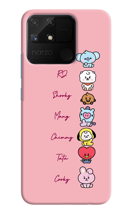 BTS names Realme Narzo 50A Hard Case Back Cover by Casekaro