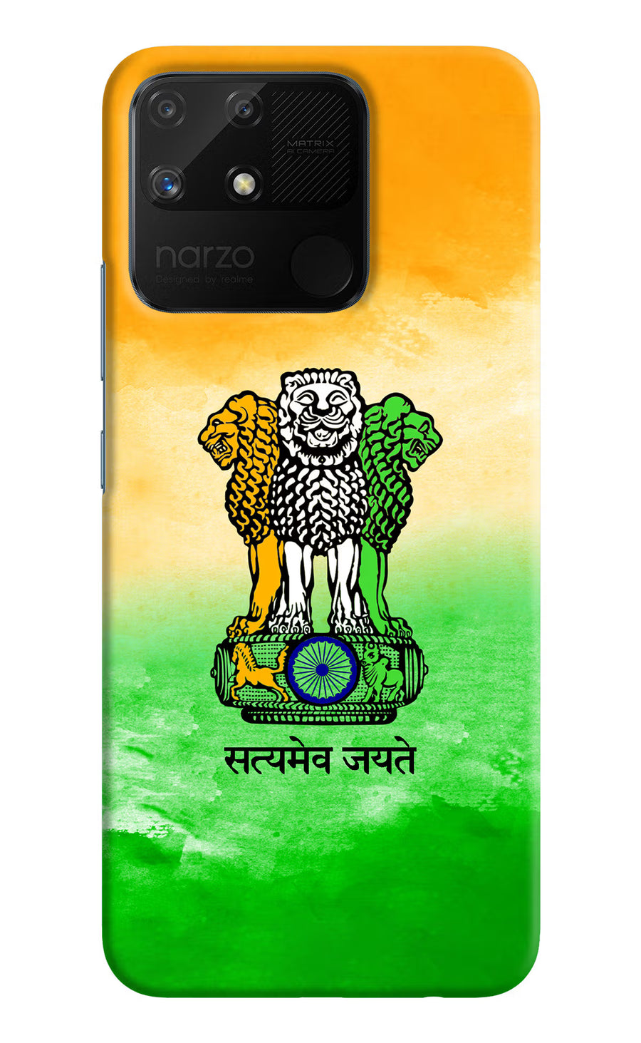 Satyamev Jayate Flag Realme Narzo 50A Back Cover, Hard case
