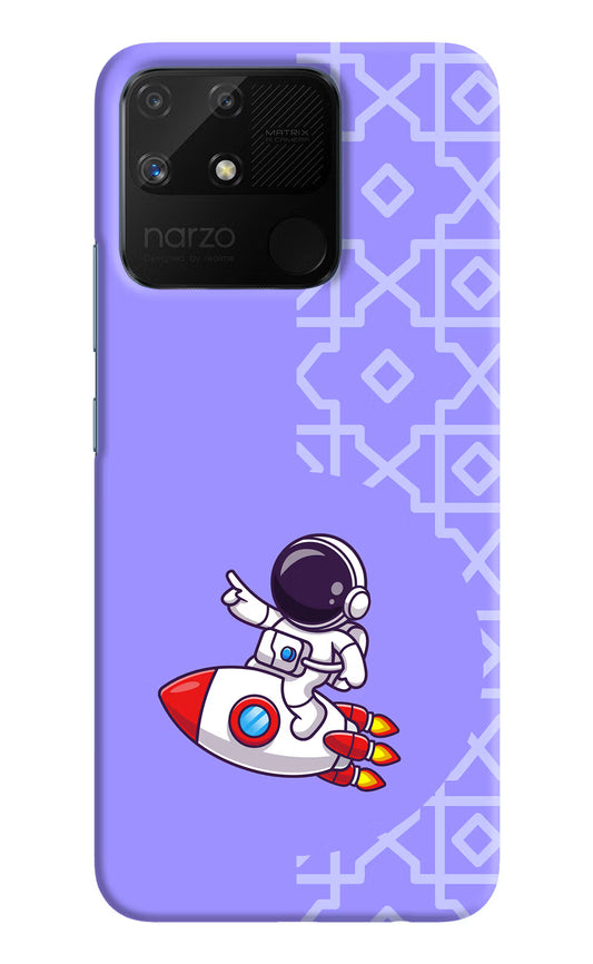 Cute Astronaut Realme Narzo 50A Hard Case Back Cover by Casekaro