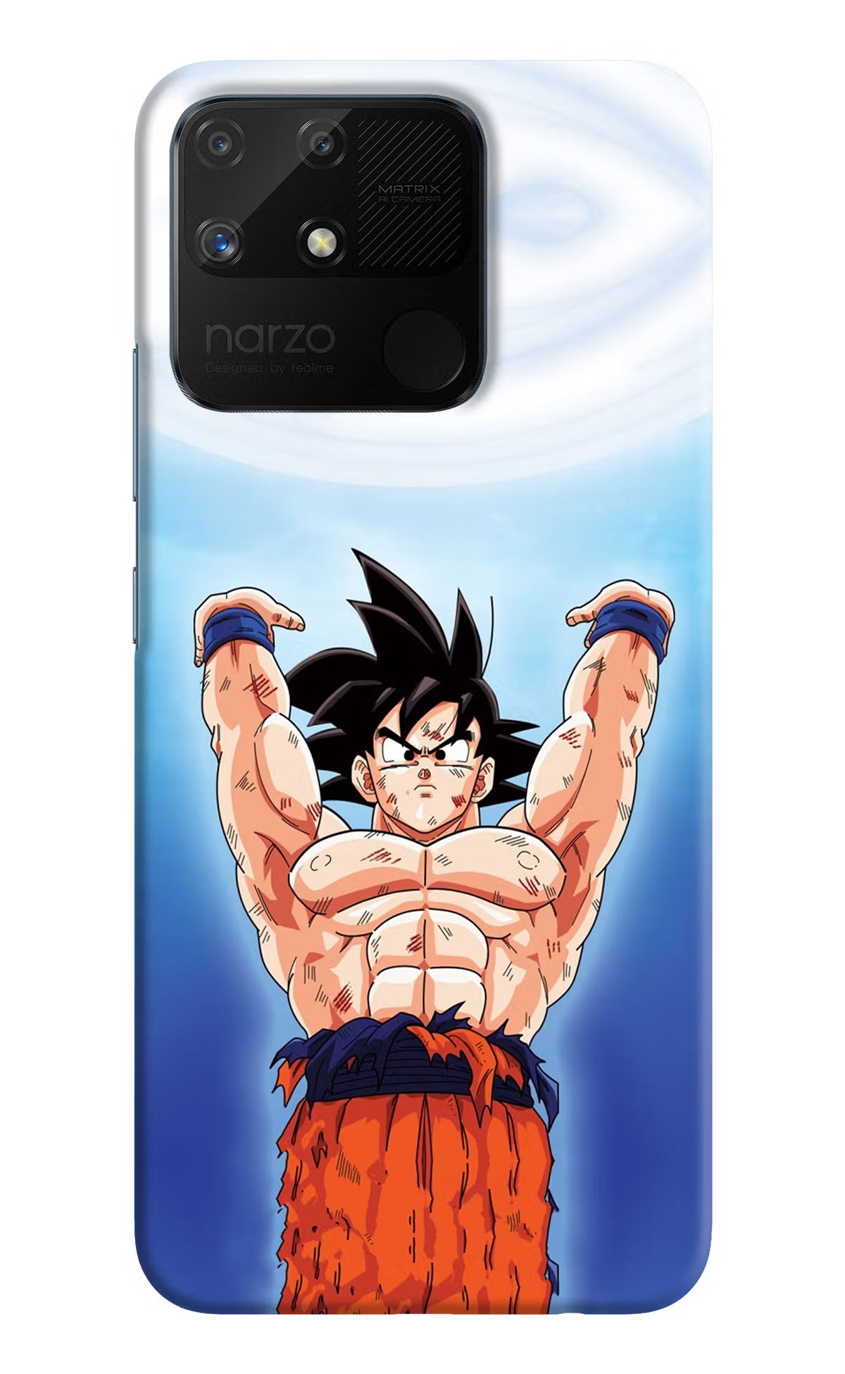 Goku Power Realme Narzo 50A Hard Case Back Cover by Casekaro