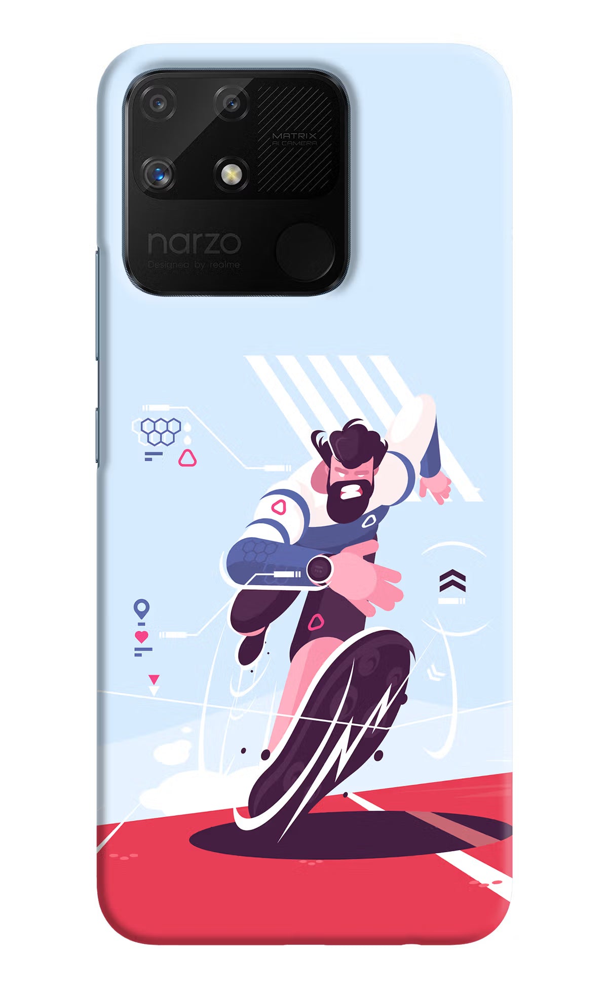 Run Pro Realme Narzo 50A Hard Case Back Cover by Casekaro