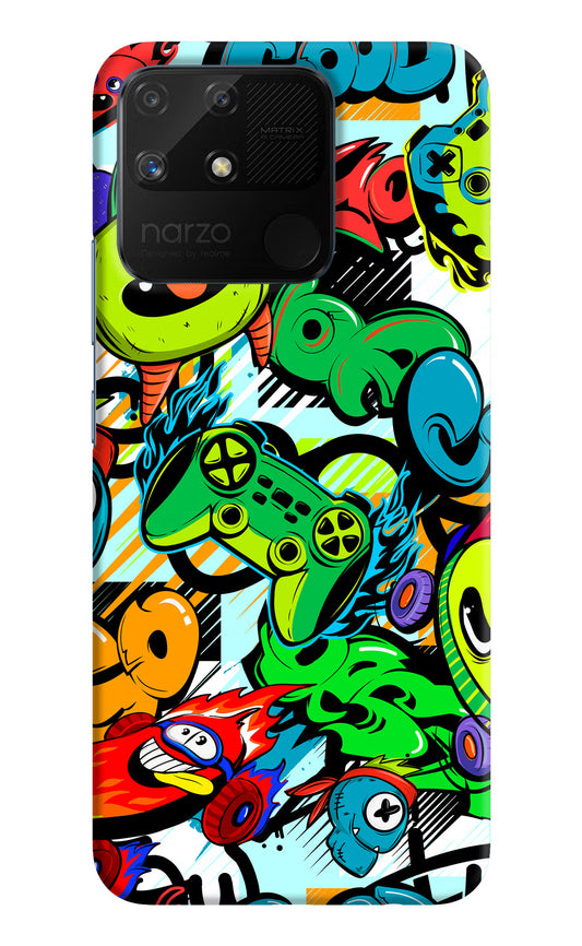 Game Doodle Realme Narzo 50A Hard Case Back Cover by Casekaro