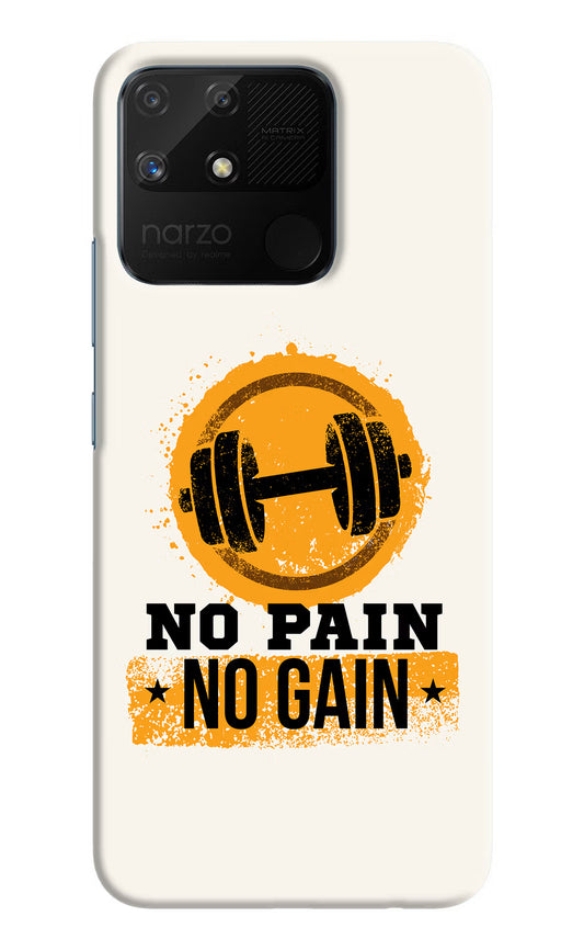 No Pain No Gain Realme Narzo 50A Hard Case Back Cover by Casekaro