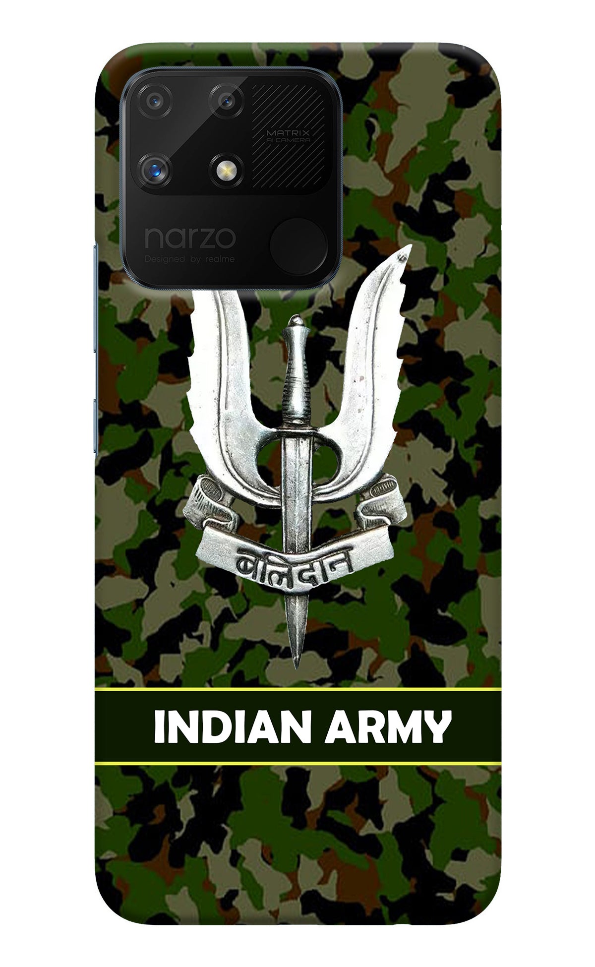 Balidan Indian Logo Realme Narzo 50A Back Cover