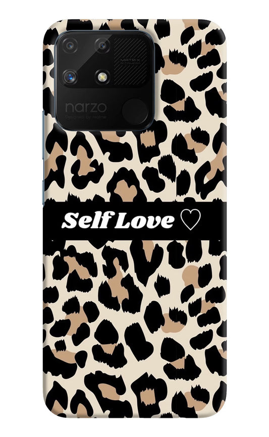 Leopard Print Self Love Realme Narzo 50A Hard Case Back Cover by Casekaro
