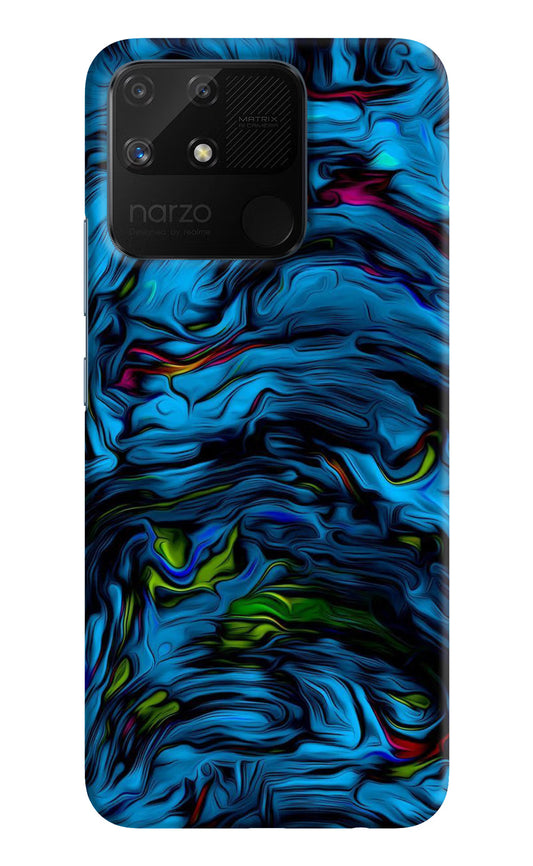 Dark Blue Abstract Realme Narzo 50A Hard Case Back Cover by Casekaro