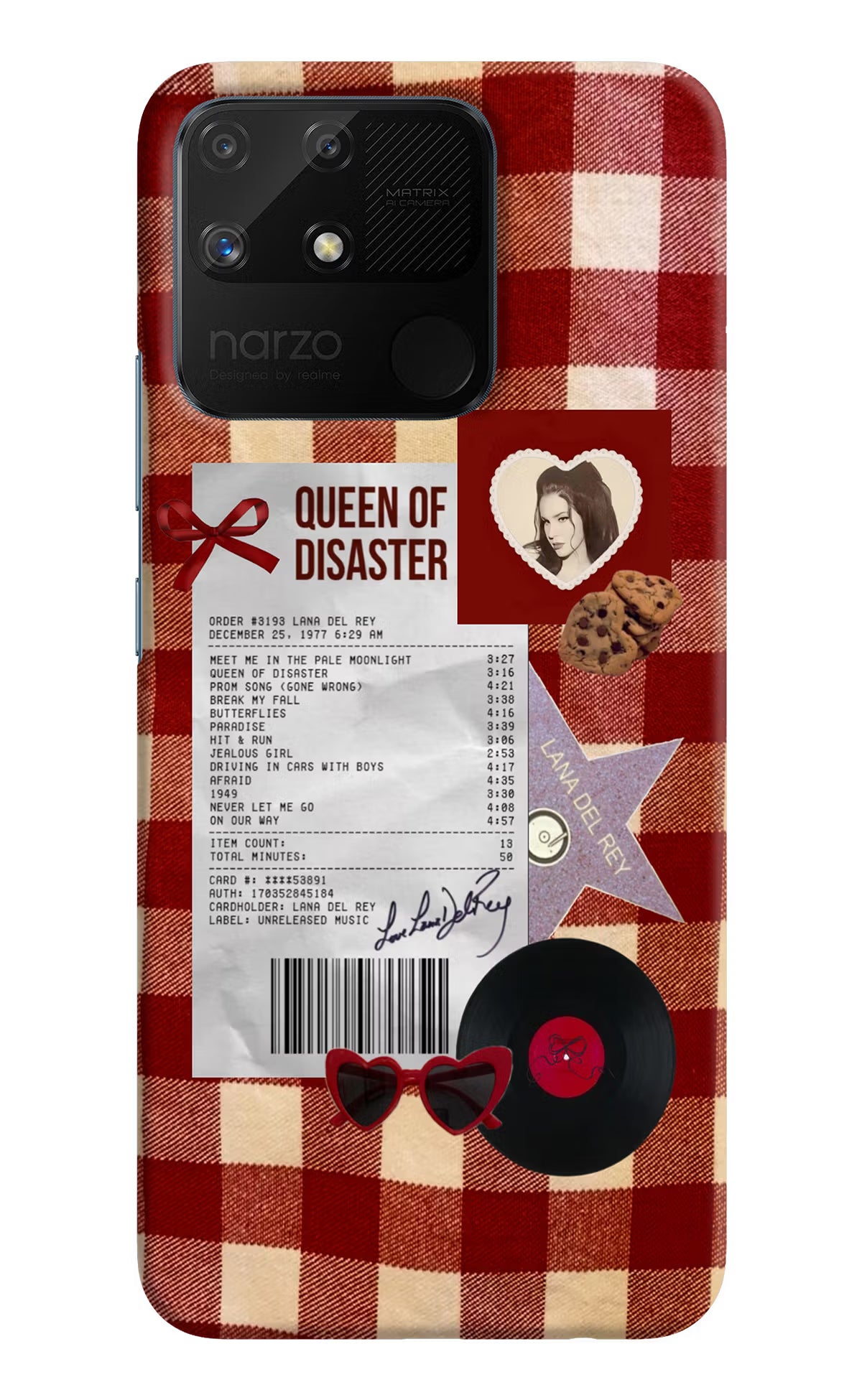 Queen of Disaster Realme Narzo 50A Hard Case Back Cover by Casekaro
