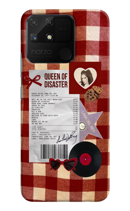 Queen of Disaster Realme Narzo 50A Hard Case Back Cover by Casekaro