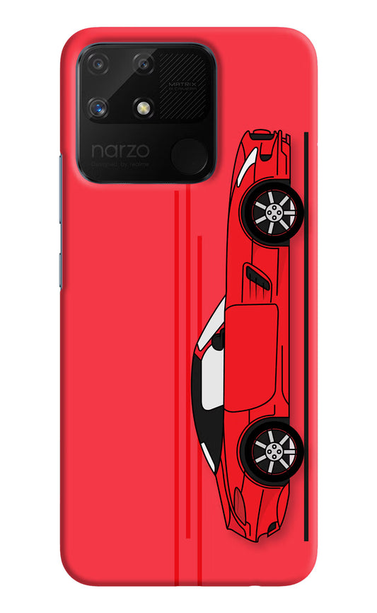 Red Velocity Realme Narzo 50A Hard Case Back Cover by Casekaro