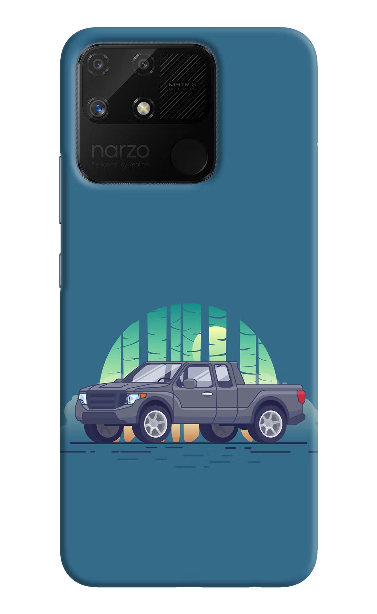 Retro Garage Vibe Realme Narzo 50A Hard Case Back Cover by Casekaro