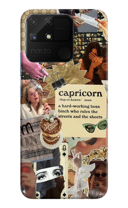 Capricorn Zodiac Realme Narzo 50A Hard Case Back Cover by Casekaro