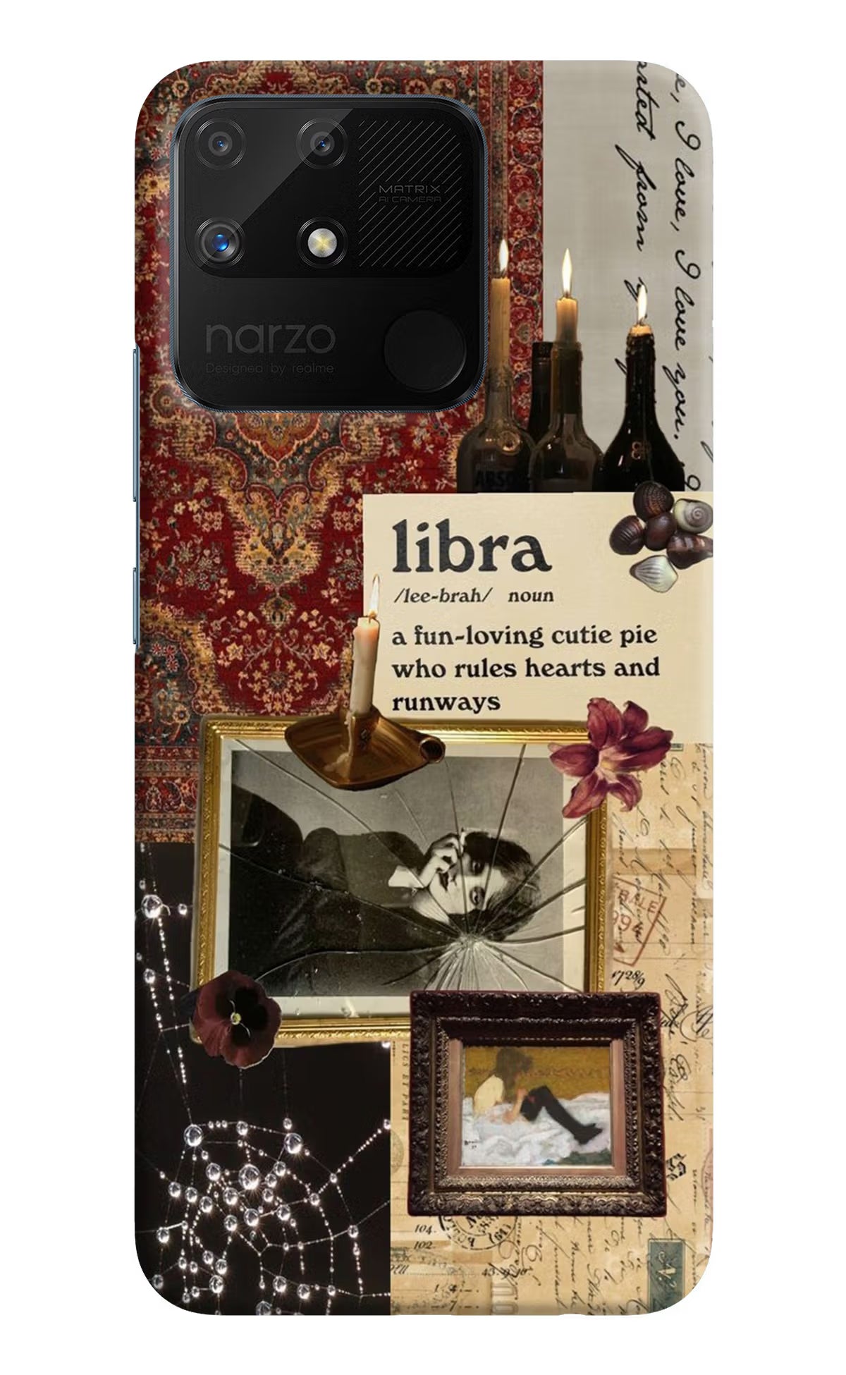 Libra Zodiac Realme Narzo 50A Hard Case Back Cover by Casekaro