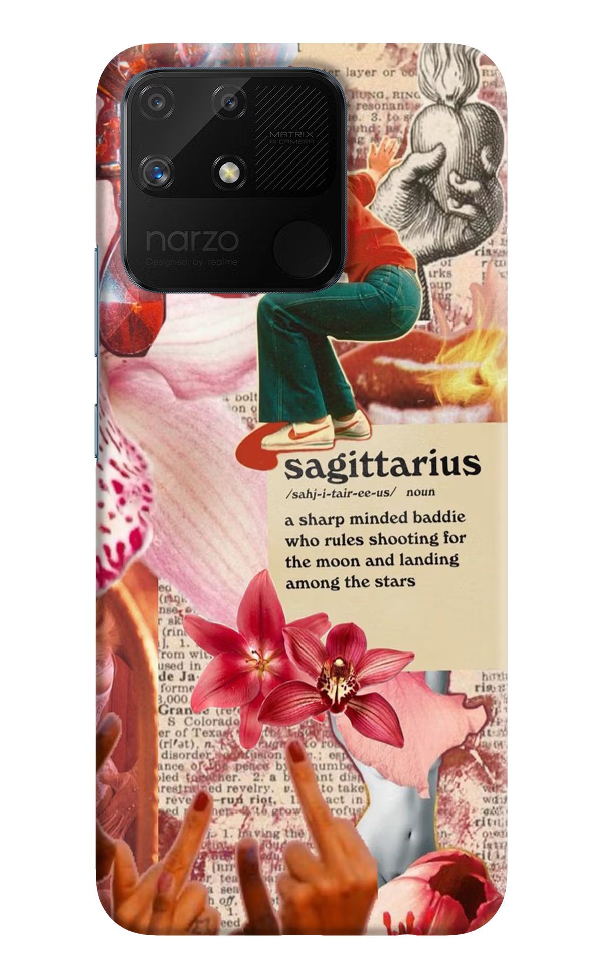 Sagittarius Zodiac Realme Narzo 50A Hard Case Back Cover by Casekaro