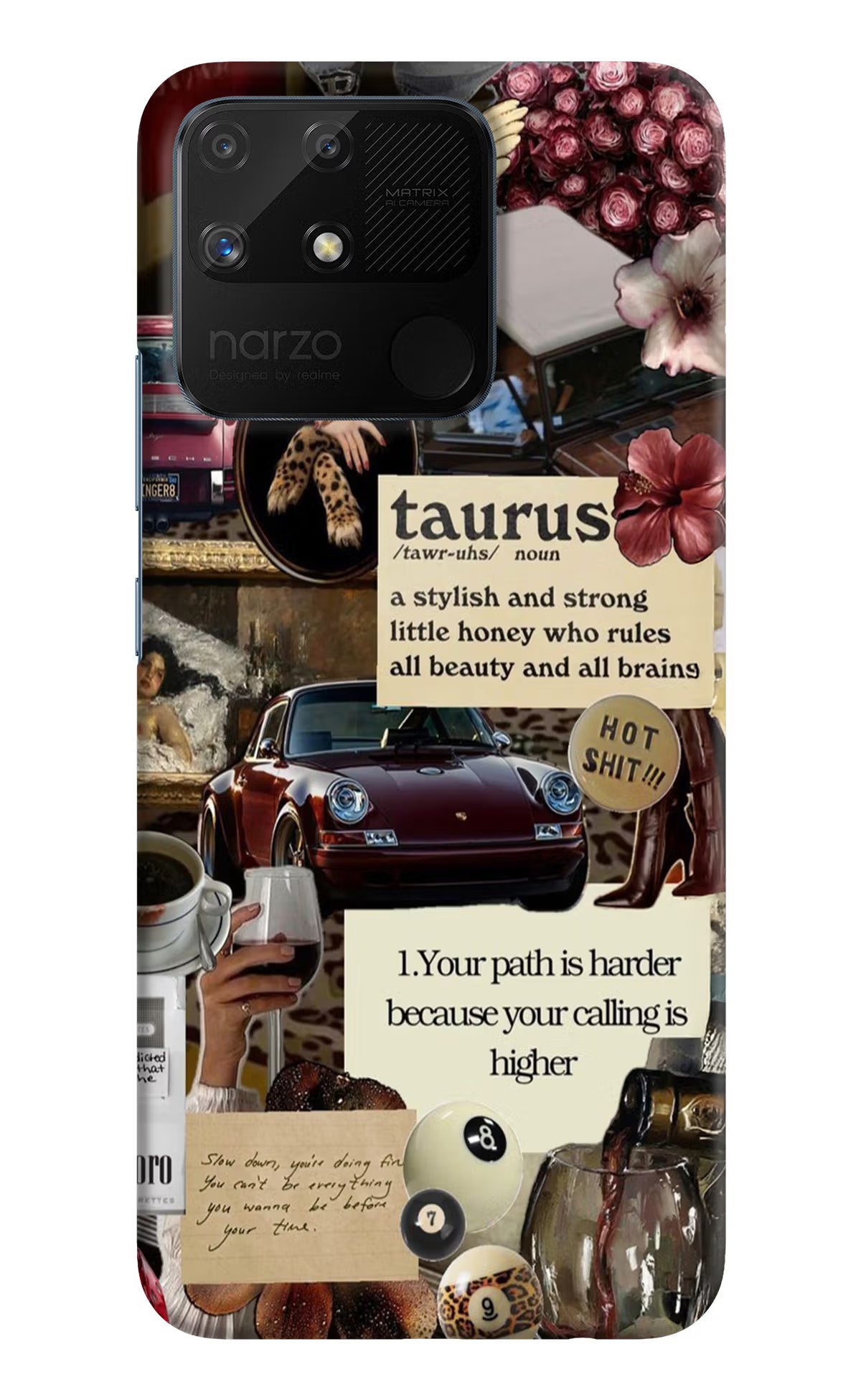 Taurus Zodiac Realme Narzo 50A Hard Case Back Cover by Casekaro