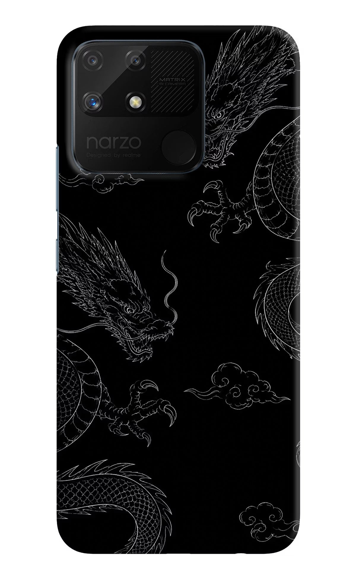 Twin Dragons Realme Narzo 50A Hard Case Back Cover by Casekaro
