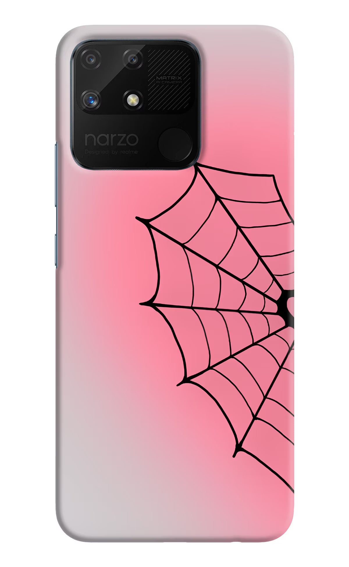 Pink Web Realme Narzo 50A Back Cover