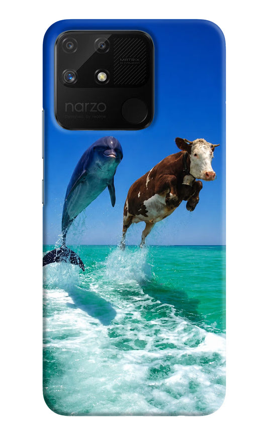 Dolphin vs Cow Realme Narzo 50A Hard Case Back Cover by Casekaro