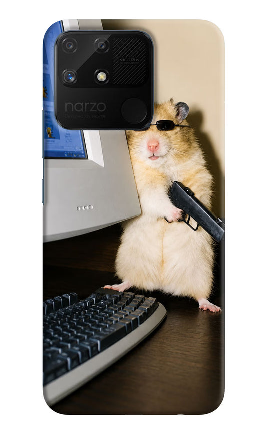 Hacker Hamster Realme Narzo 50A Hard Case Back Cover by Casekaro