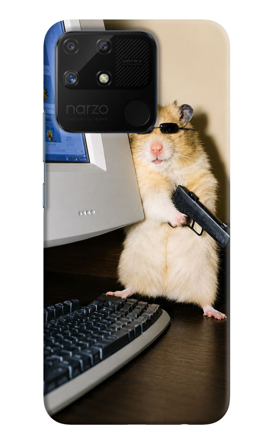 Hacker Hamster Realme Narzo 50A Back Cover, Hard case