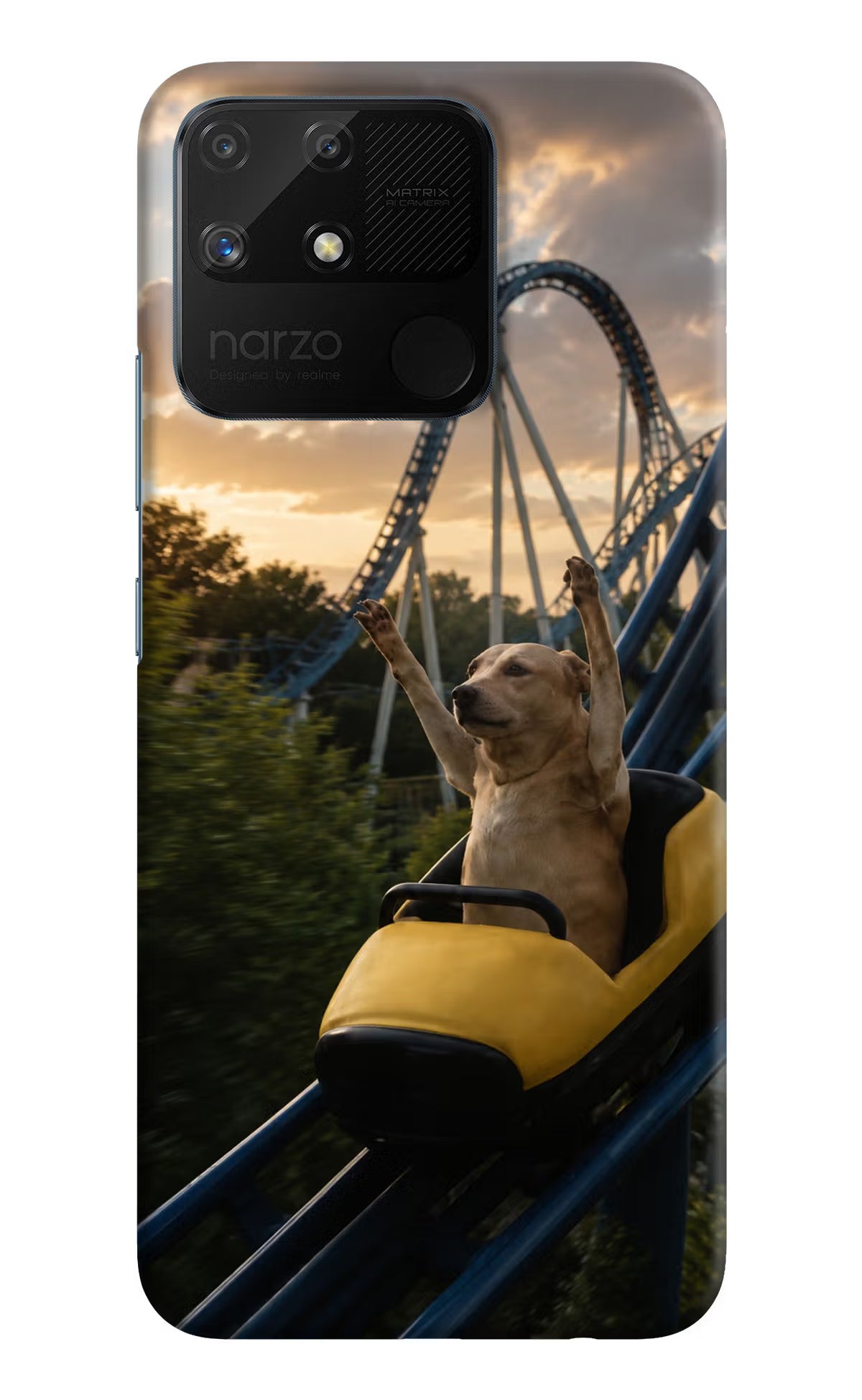 Rollercoaster Dog Realme Narzo 50A Back Cover