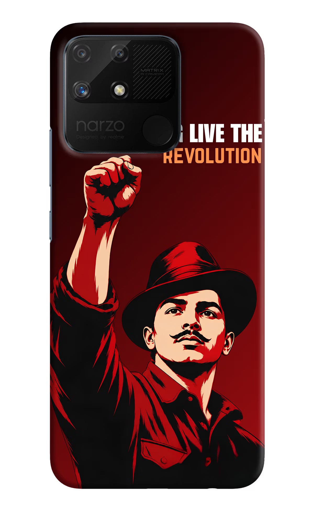 Bhagat Singh Revolution Realme Narzo 50A Back Cover
