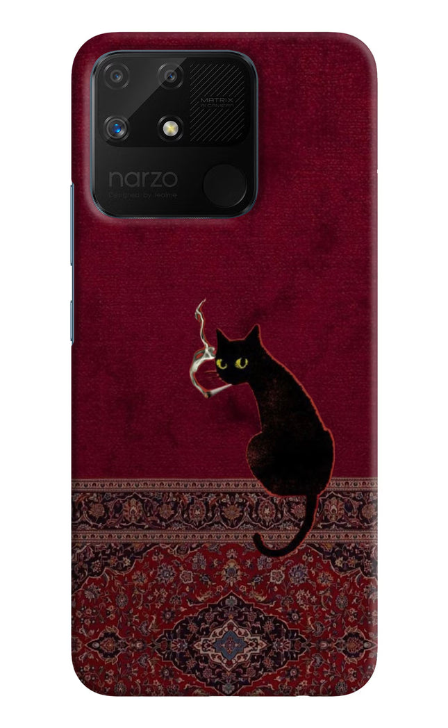 Midnight Cat Realme Narzo 50A Hard Case Back Cover by Casekaro
