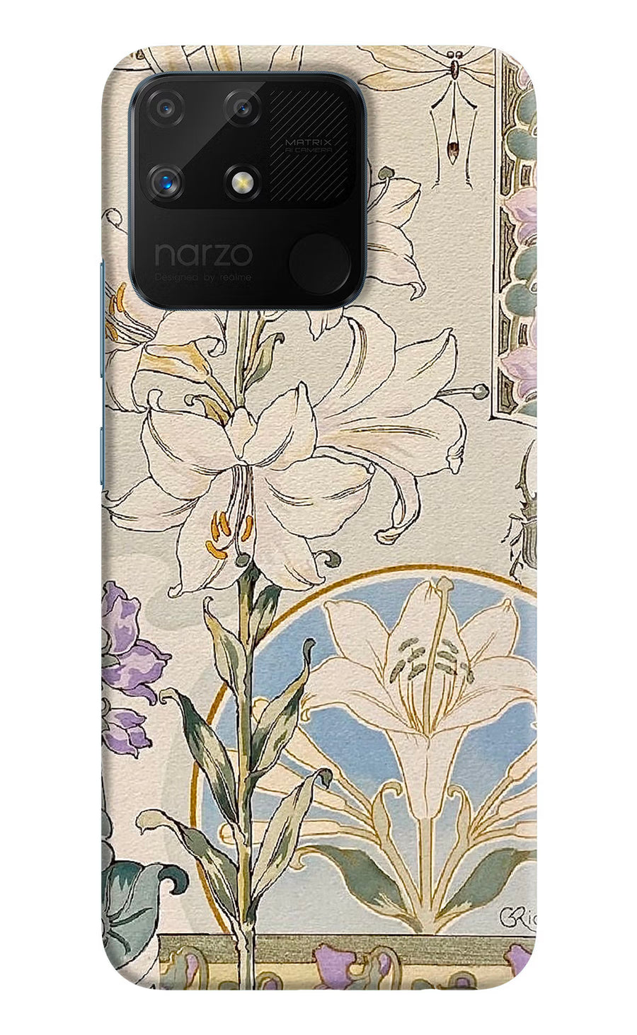 White Lily Realme Narzo 50A Back Cover, Hard case